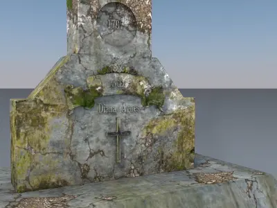 Cemetery 3d model Low-poly 3D model get