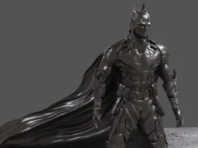 Batman 3D model statue of in warehouse 3D model
