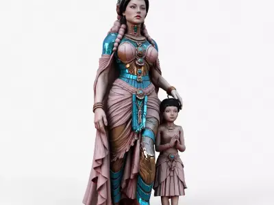Asian Deity High Detail 3D model