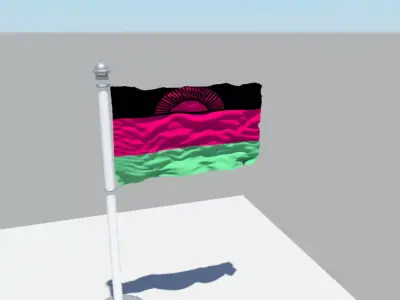 Malawi flag 3D model