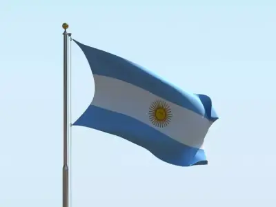 Animated Argentina Flag  3D model