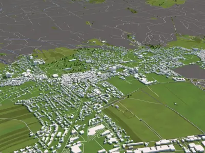 Eisenstadt Austria 50x50km 3D model