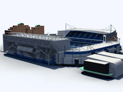 Stamford Bridge Stadium Low Poly Version Low-poly 3D model