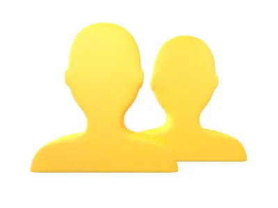 Two People Bust in Silhouette v1 002 Low-poly 3D model