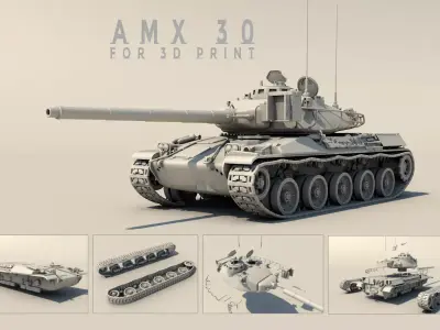 Tank AMX 30 French for Print 3D print model