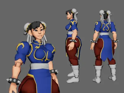 CHUN-LI ARTICULATED FIGURE 3D print model