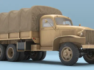  Vintage Covered Troop Carrier 6x6 Sand Simplified 