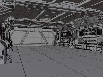 Spaceship interior 3D model get