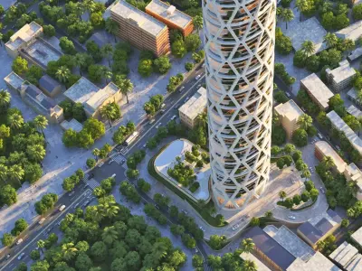 Parametric Exoskeleton Supertall 3D model