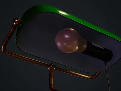 Old Bankers Lamp Low-poly 3D model