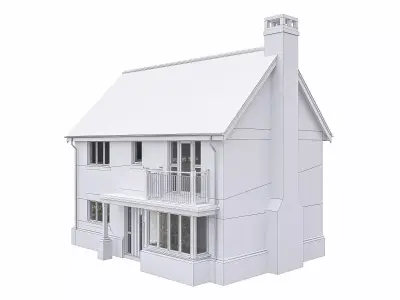 Neighborhood Houses P06 Low-poly 3D model