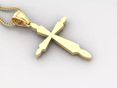 Light Gold 18K Cross Pendant 2CP068 3D print model
