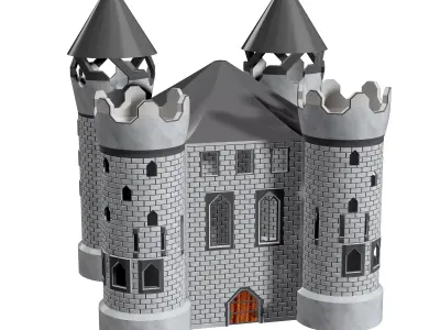 White Fort Castle 3D Model - Dual Scale Edition Mini Epic Free 3D print model