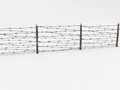 Lowpoly Barb Wire Obstacle Low-poly 3D model