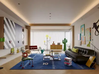 Colorful living room 3D model