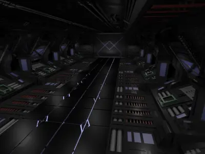 Space Ship Hallway Scifi 3D model