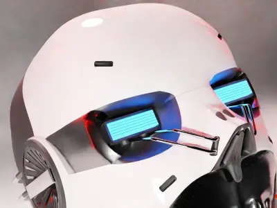 Random art of robotic head 3D model