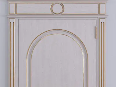 Classic door with gold lines on the edges 3D model