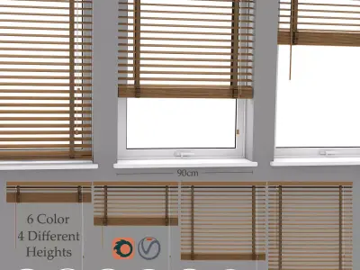 Wood Blinds Venetian version 3 -  length 90cm 3D model