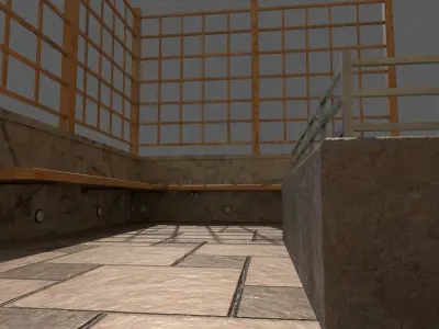 park set with 11 pieces  Low-poly 3D model