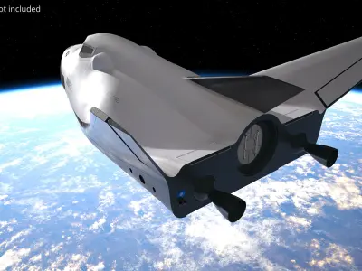  Dream Chaser Orbital Spaceplane Flight Pose Simplified 