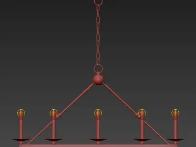 Brass 10 Light Chandelier 3D model