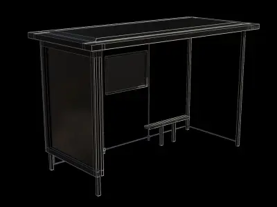 Low Poly Realistic Bus Stop with Textures Low-poly 3D model