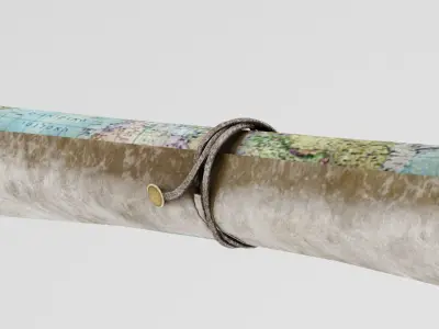 Treasure Map Low-poly 3D model