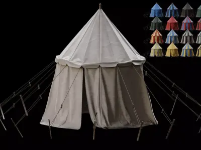 Medieval Tent 05 Low-poly 3D model