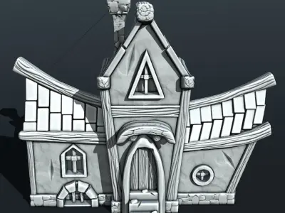 medieval house 3D print model