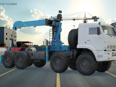  Truck with Telescopic Crane Manipulator Rigged for Cinema 4D 