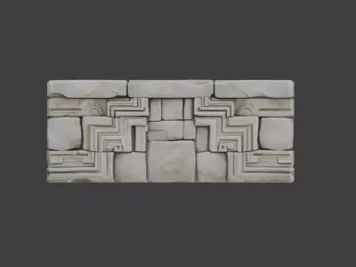 Ancient Andean Stone Railing Low-poly 3D model