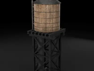 reservoir 3d model PBR water tower Low-poly 3D model