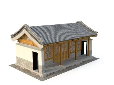 Ancient Chinese Architecture Distribution room 03 Low-poly 3D model