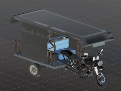 indian RICKSHA Low-poly 3D model