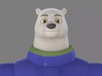 cartoon PolarBear Anthropomorpha 3D model