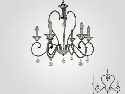 Masiero 4105-6 chandelier 3D model