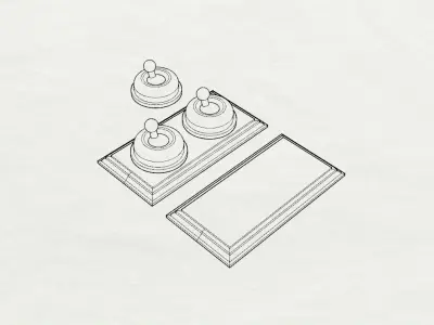 Dolls House Double Light Switch Victorian Period Miniature  Free 3D print model