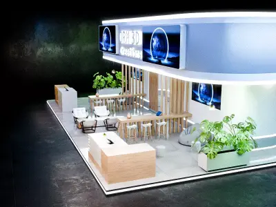 Professional Expo Booth Design Blender Shader Setup Inside 3D model