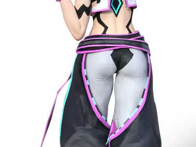 Juri Han the Fierce Taekwondo Fighter of Street Fighter 3D print model