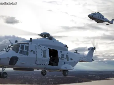  Naval Transport Helicopter Light Grey with Interior Rigged 