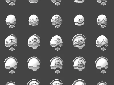 Modular Reinforced Shoulderpads 3D print model