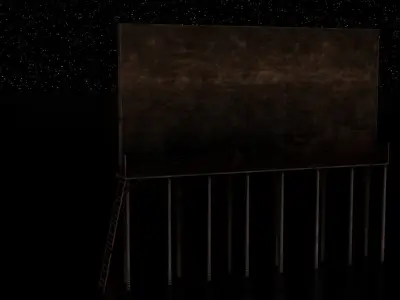 Old Billboard Low-poly 3D model