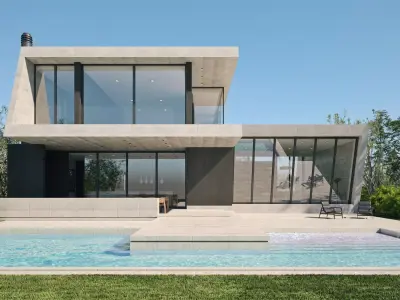 Exterior House Scene 3 - Marble House 3D model