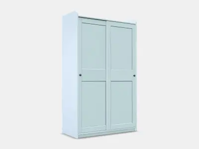 HAUGA Wardrobe with sliding doors Low-poly 3D model