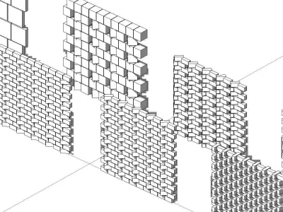 Parametric Brick- Masonry Wall with various array options Low-poly 3D model