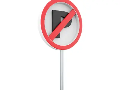  3d  traffic parking ban cartoon icon 3D model