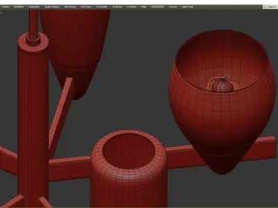 Houston 5 lamps Low-poly 3D model