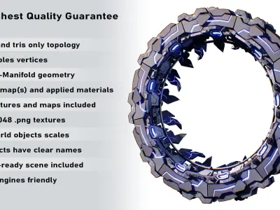 Sci-Fi Star Gates Type 01 PBR Low-poly 3D model