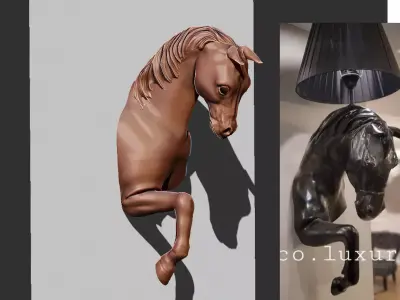 Horse wall lamp 3D print model